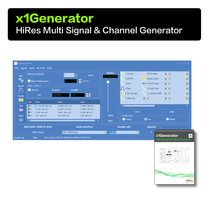 x1Generator - HiRes Multi Ton & Multi Kanal Signal Generator x1Generator - HiRes Multi Ton & Multi Kanal Signal Generator